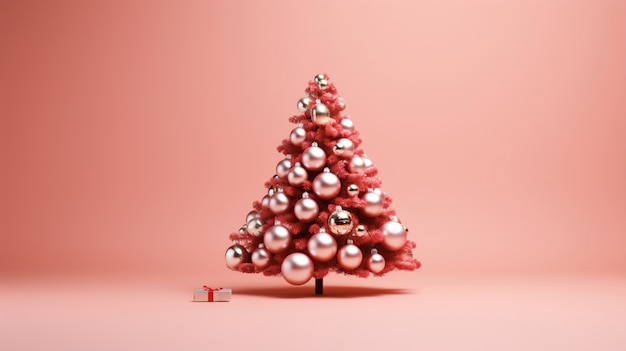 Gratis foto mooie kerstboom in studio