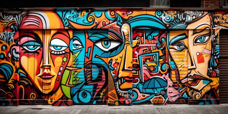 Gratis Foto mooie kubistische graffiti
