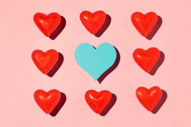 Mooie liefdesamenstelling op roze