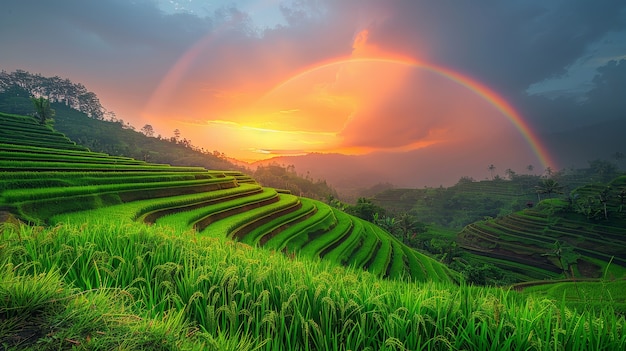 Gratis foto mooie regenboog in de natuur