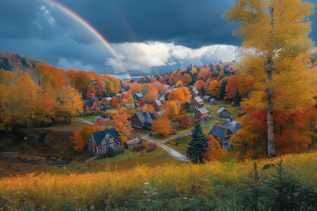 Gratis foto mooie regenboog in de natuur