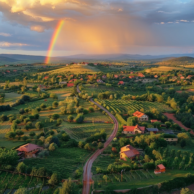 Gratis foto mooie regenboog in de natuur