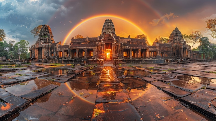 Gratis Foto mooie regenboog in de natuur
