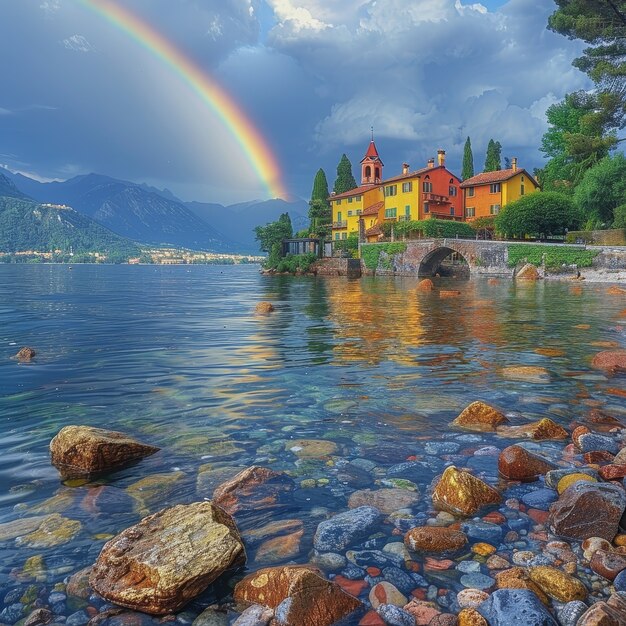 Mooie regenboog in de natuur