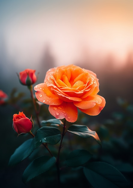 Gratis foto mooie roos in de natuur