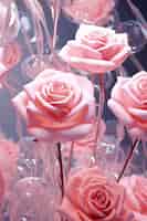 Gratis foto mooie roze rozen in studio