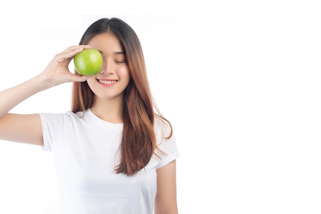 Mooie vrouw Azië met een gelukkige glimlach