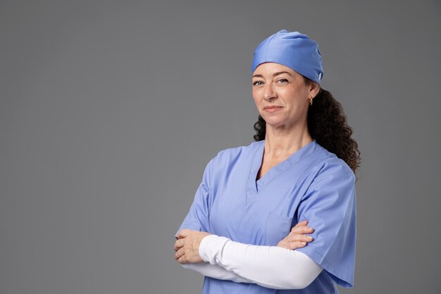 Mooie vrouw chirurg lacht