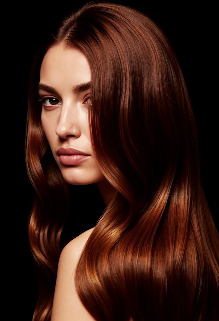 Gratis Foto mooie vrouw met glanzend bruin haar.