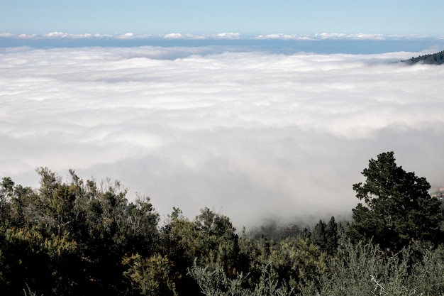 Gratis foto mooie witte wolken boven bergen