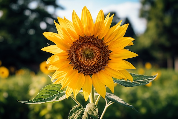 Gratis foto mooie zonnebloem buiten