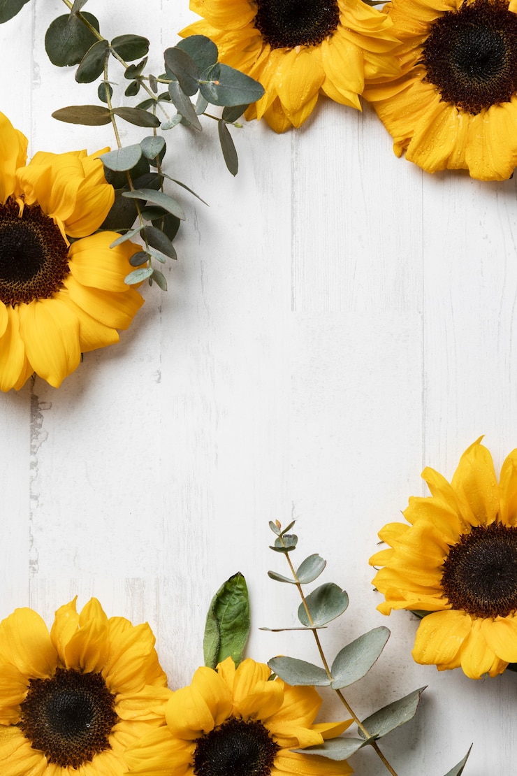 Gratis Foto mooie zonnebloem frame bovenaanzicht