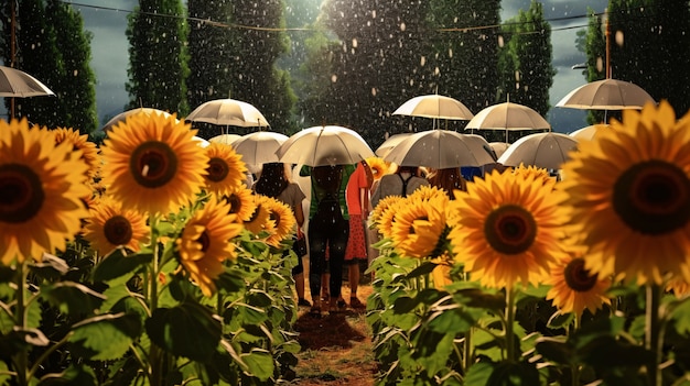 Gratis foto mooie zonnebloemen in de natuur