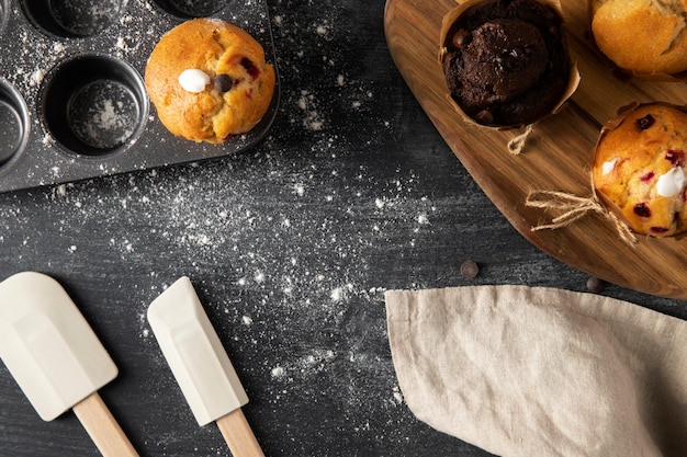 Muffins op tafel