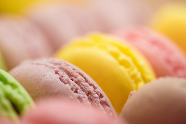 Multi-flavored Macarons. Macro foto