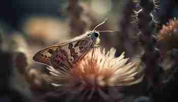 Gratis foto multi gekleurde vlinder bestuift gele bloem in de zomer gegenereerd door ai