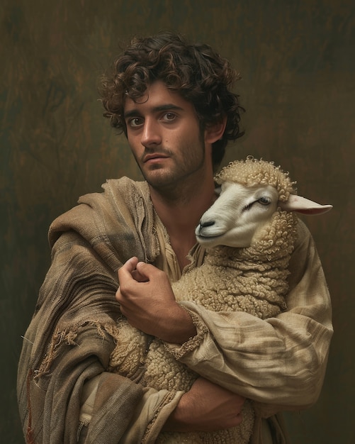 Gratis foto muslim people with photorealistic animals prepared for the eid al-adha offering