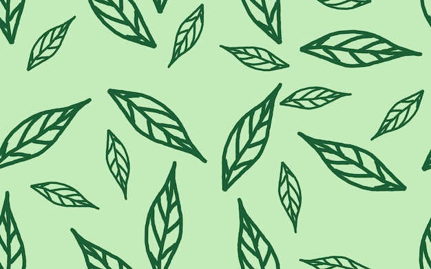 Naadloos patroon van groene bladeren