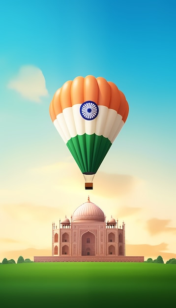 Nationale viering van de Indiase Republiekdag in 3D-stijl