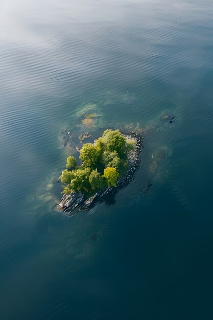 Natuurlandschap met een idyllisch uitzicht op het water