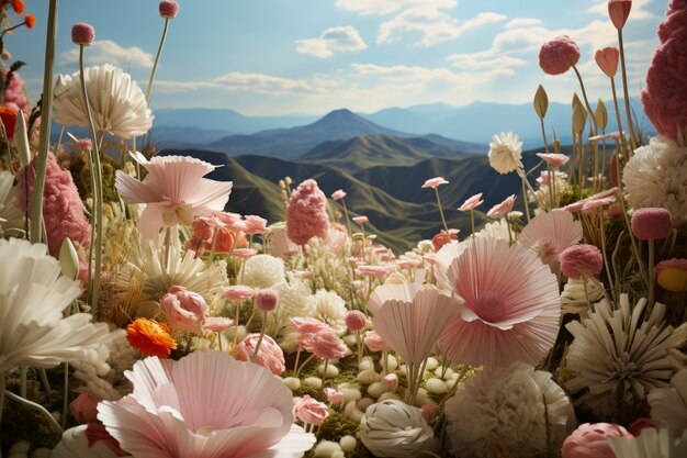 Natuurlandschap met vegetatie en bloemen