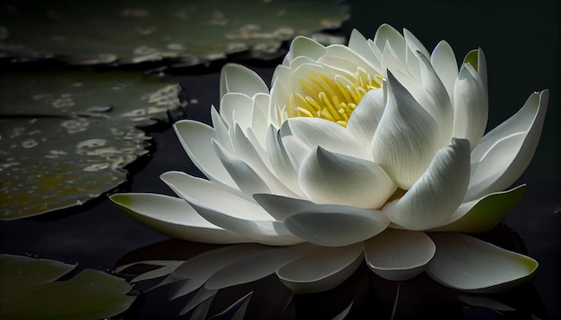 Gratis foto natuurschoon gevangen in een lotusvijver generatieve ai