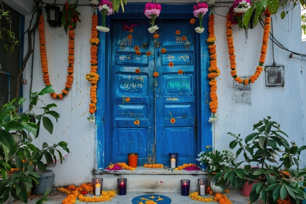 Navratri zeer gedetailleerde deurdecoratie