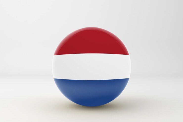 Nederlandse Vlag Op Witte Achtergrond