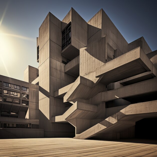 Neo-brutalisme geïnspireerd gebouw