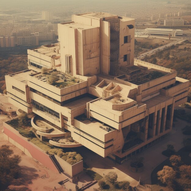 Neo-brutalisme geïnspireerd gebouw