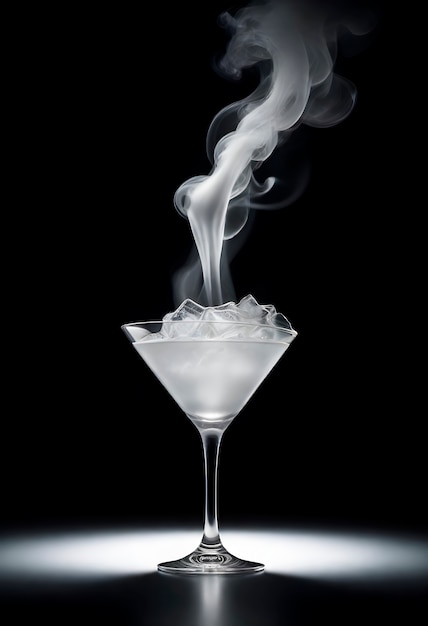 Neofuturistische cocktail met rook.
