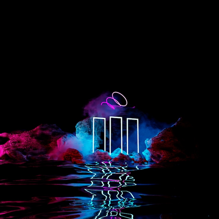 Gratis Foto neon geometrische achtergrond
