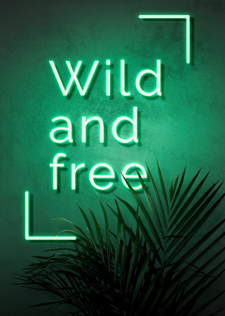 Gratis Foto neon groen wild en vrij op een muur