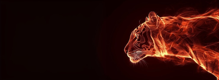 Gratis Foto neon hologram van een tijger