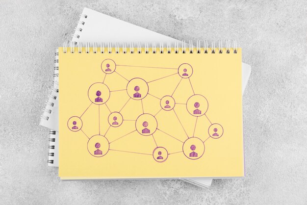 Netwerkconcept met notebooks