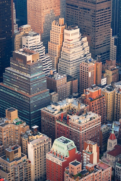 Gratis foto new york city manhattan skyline luchtfoto uitzicht