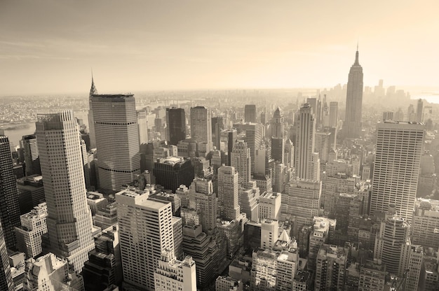 New York City skyline zwart-wit
