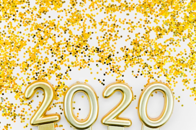 Nieuwjaarsviering 2020 en gouden glitter