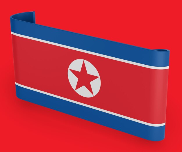 Noord-Korea vlag lint banner