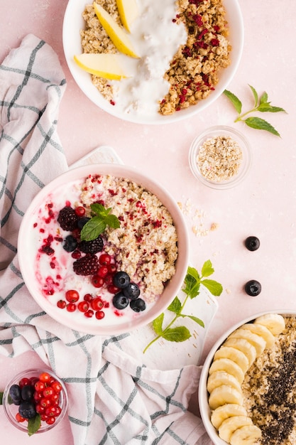 Gratis foto ochtend natuurlijke gezonde desserts