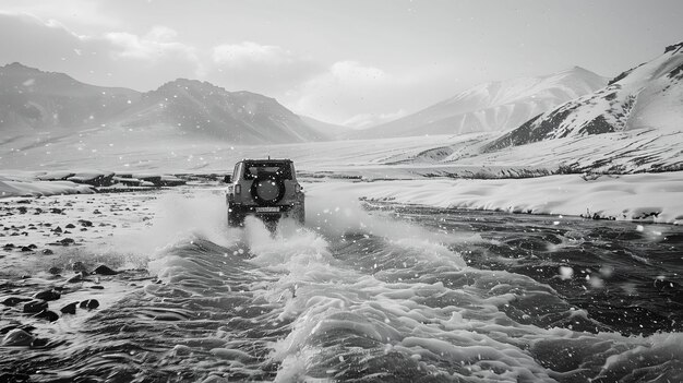 Off-road auto in de wildernis