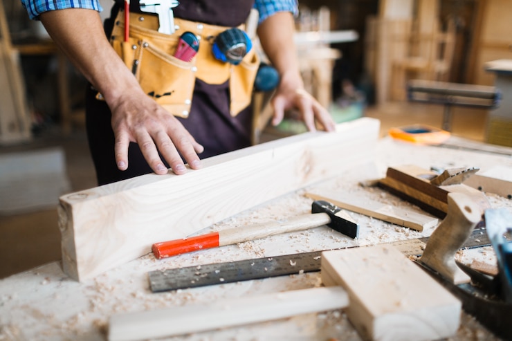Gratis Foto onderzoek naar kwaliteit van houten plank