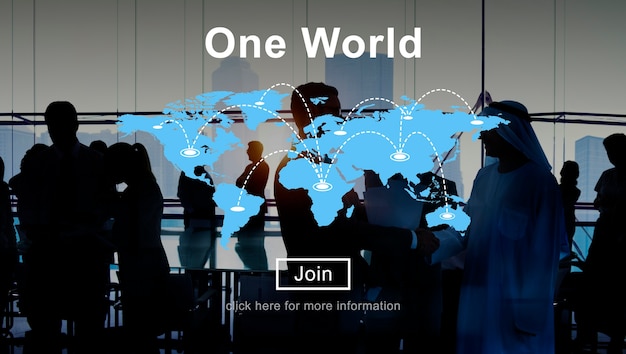 One world peace connection relationship interconnection concept