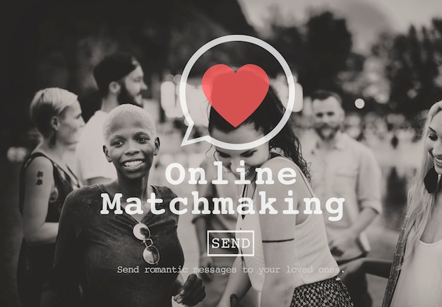 Online Matchmaking Daterend Tekenconcept