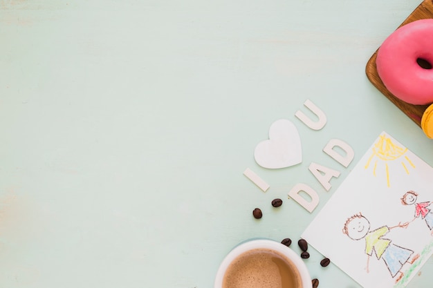 Ontbijt en cadeau voor papa