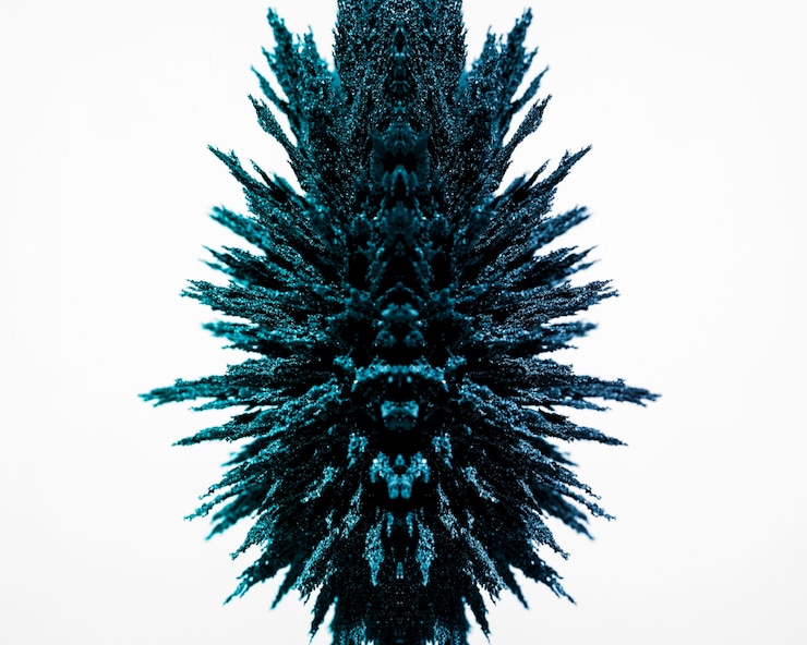 Gratis Foto ontwerp van blauwe magnetische metalen scheren op een witte achtergrond
