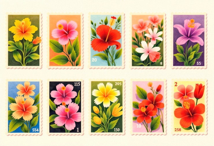 Gratis Foto ontwerp van bloemenstempels