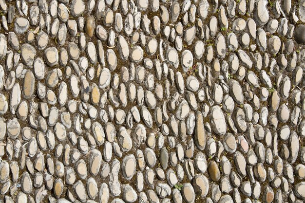 Oppervlak van wandelpad aangelegd met stenen