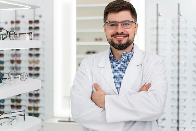 Optische dokter in de winkel