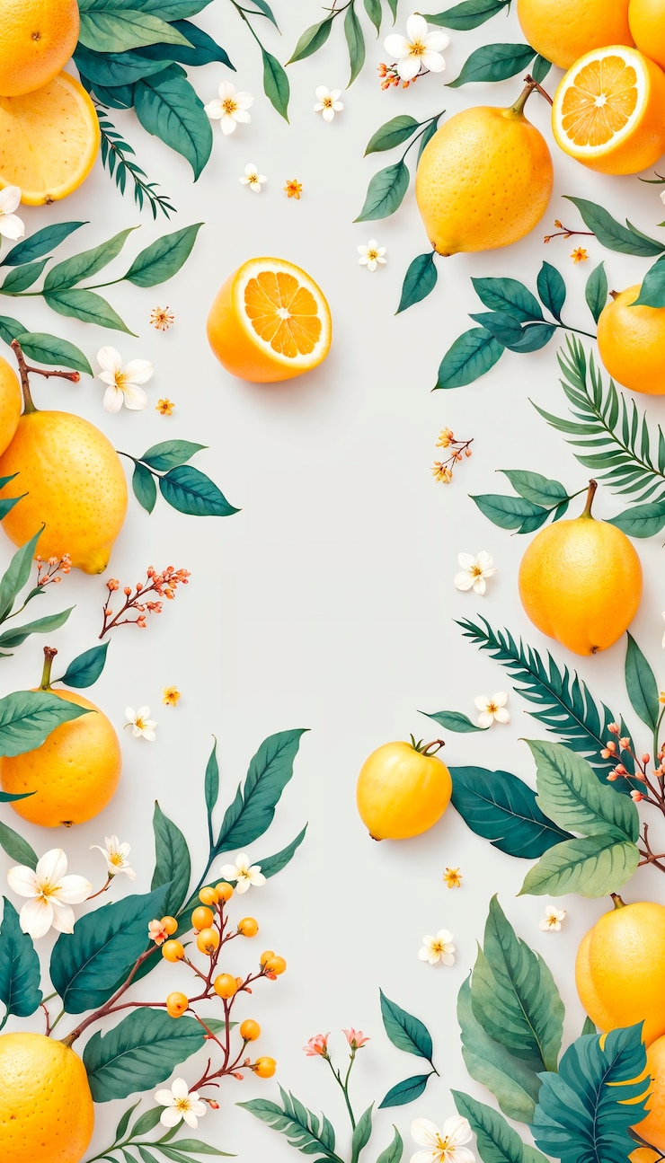 Gratis Foto oranje fruit patroon illustratie ontwerp